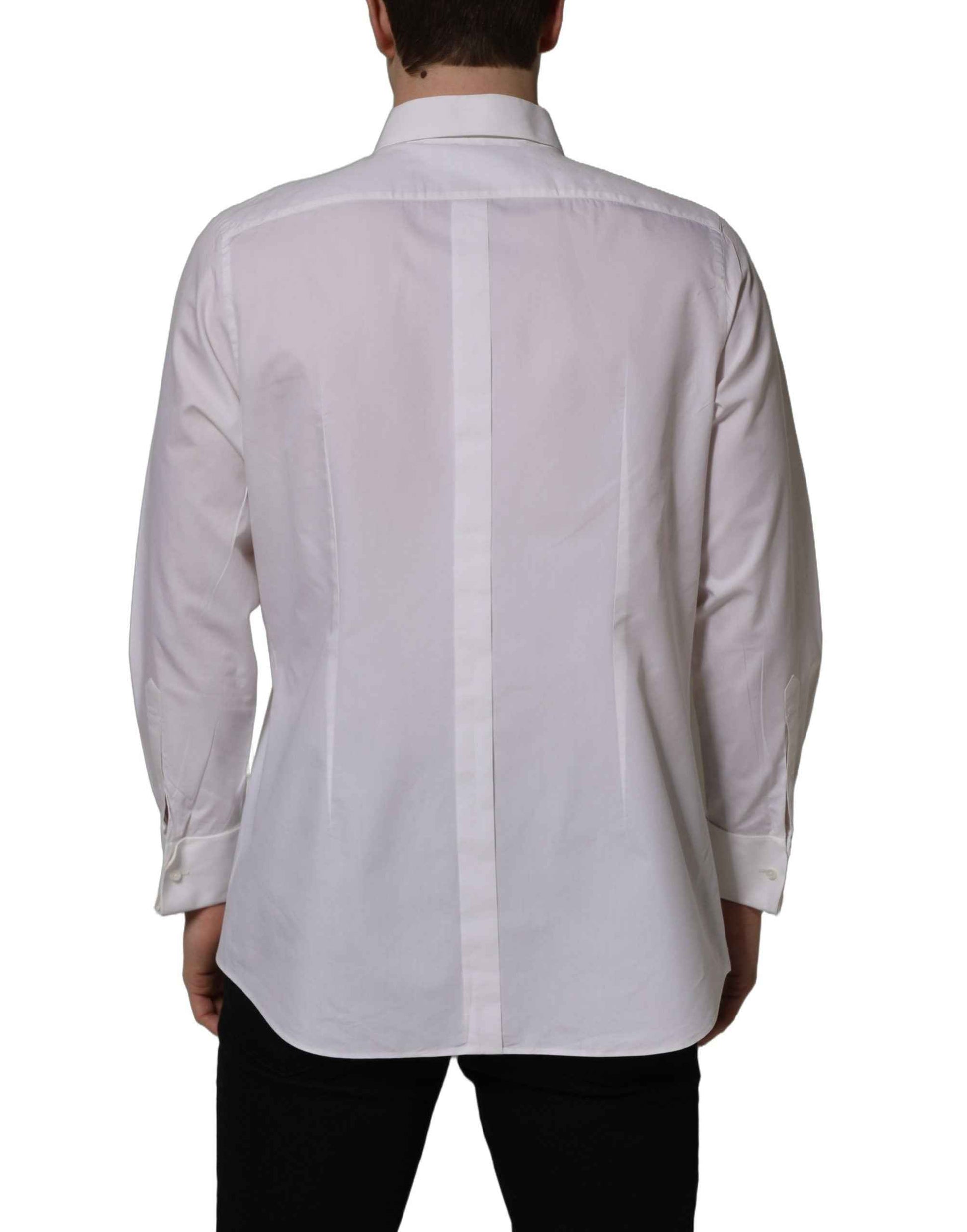 White Bib Cotton Poplin Dress Formal Shirt