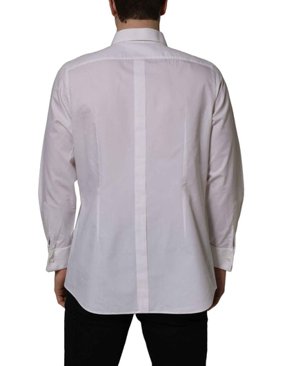 White Bib Cotton Poplin Dress Formal Shirt