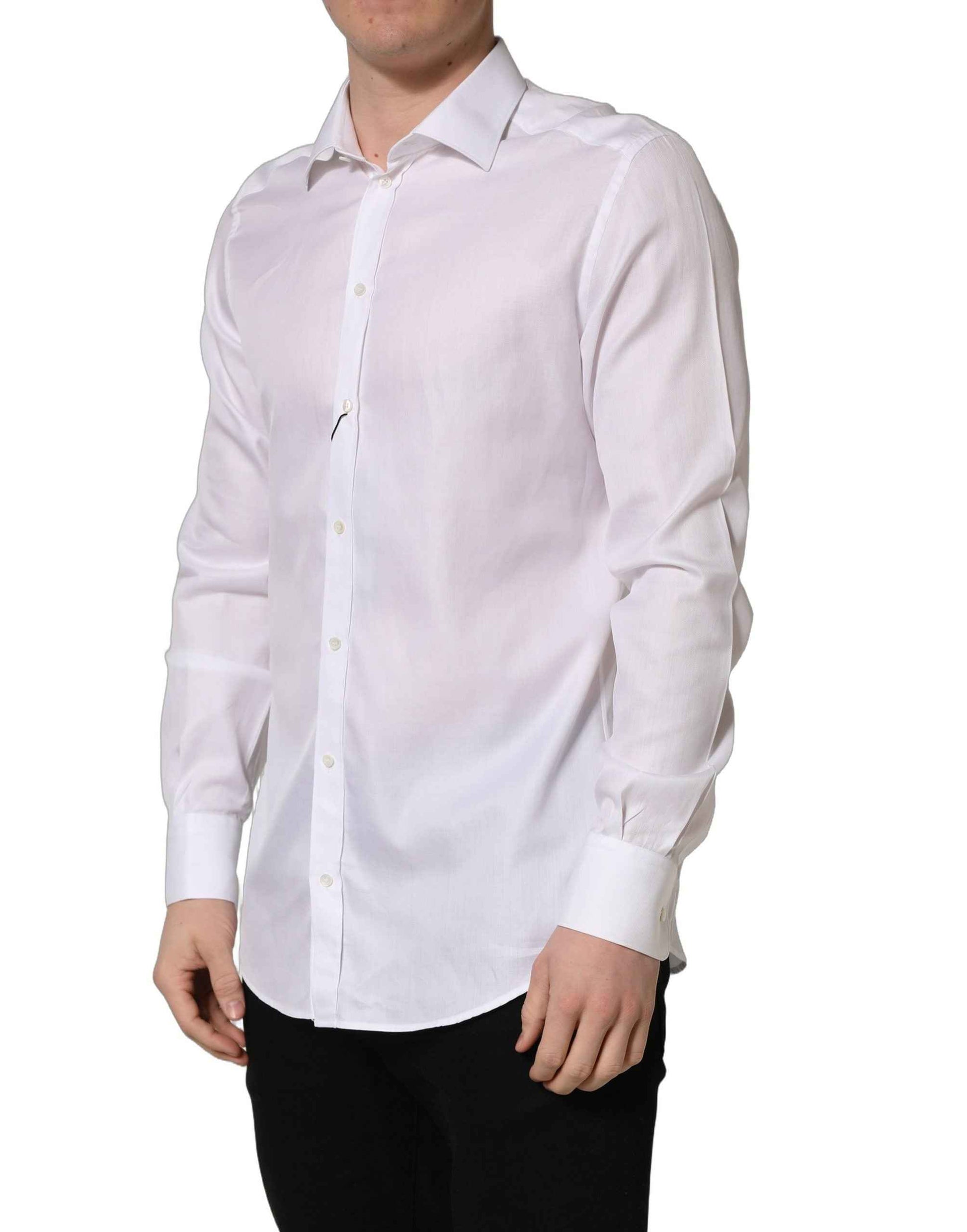 White Cotton Collared Dress Formal Men Shirt
