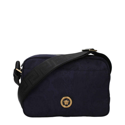 Blue Fabric Crossbody Bag