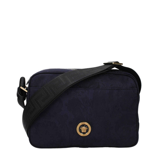 Blue Fabric Crossbody Bag