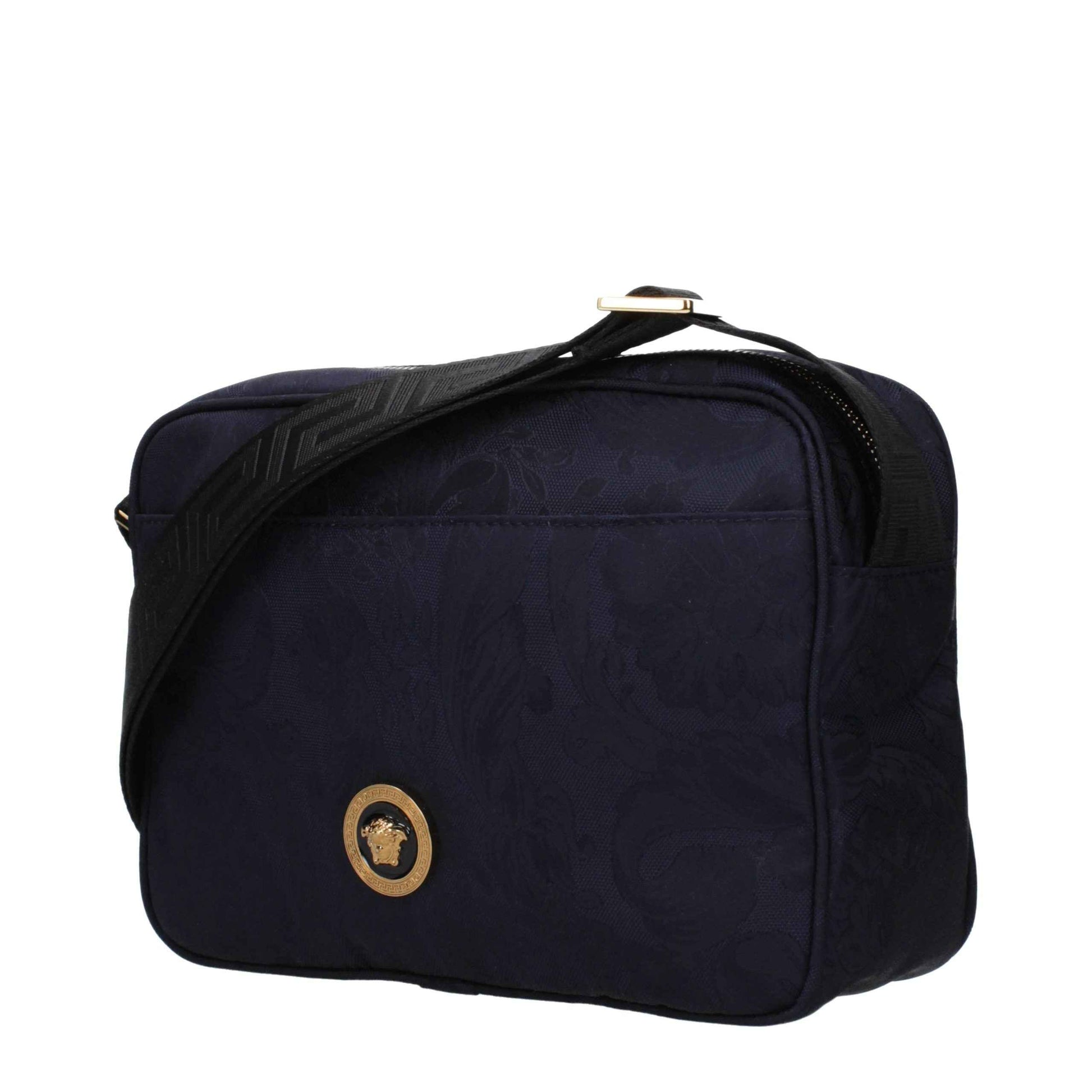 Blue Fabric Crossbody Bag