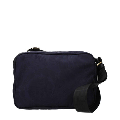 Blue Fabric Crossbody Bag