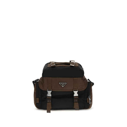 Brown Recycled Polyamide Shoulder Bag
