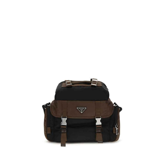 Brown Recycled Polyamide Shoulder Bag