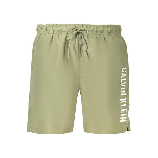 Green Polyester Men's Swim Shorts