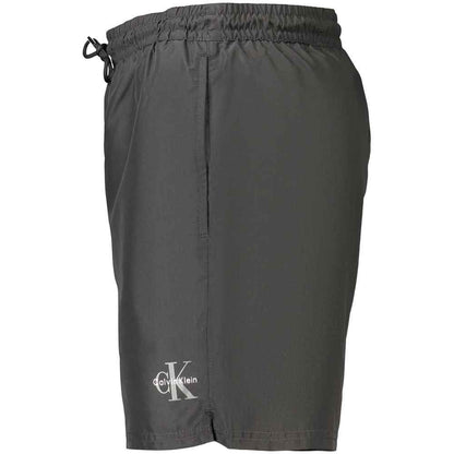 Black Polyester Men's Swimwear