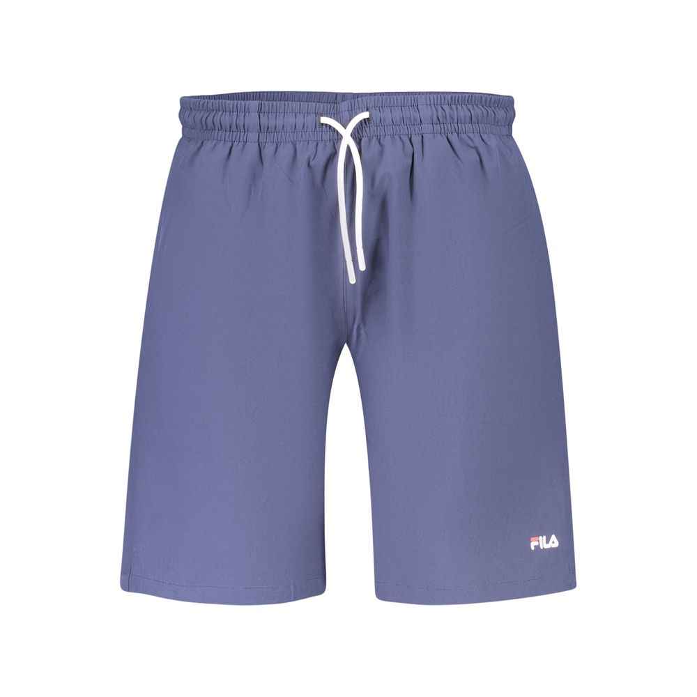 Blue Polyester Men's Swimwear