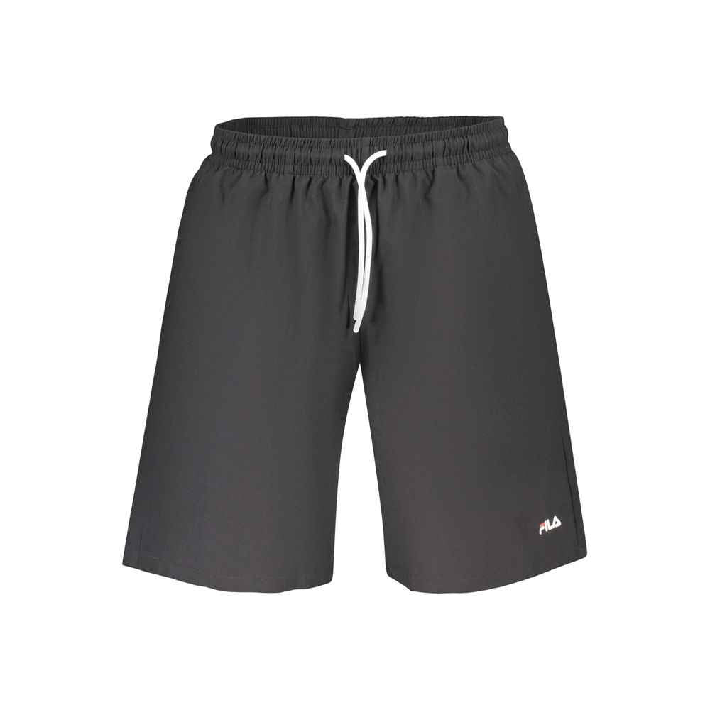 Black Polyester Men's Swimwear