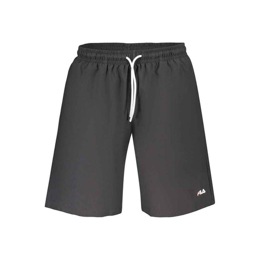 Black Polyester Men's Swimwear
