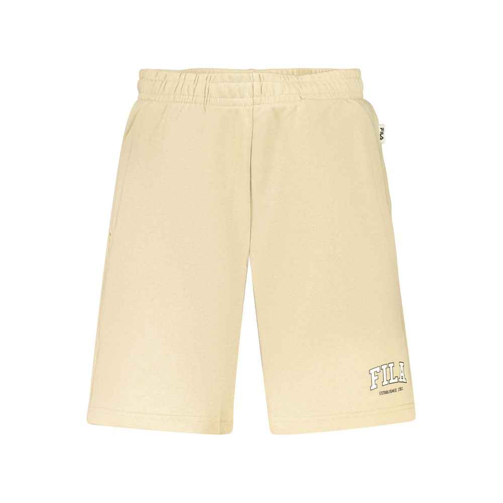 Beige Cotton Mens Short