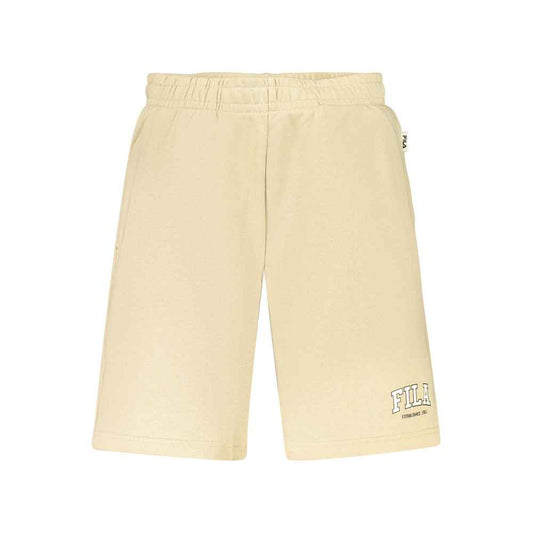 Beige Cotton Mens Short