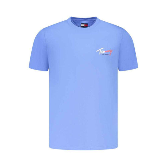 Azzurro Cotton Uomo T-Shirt