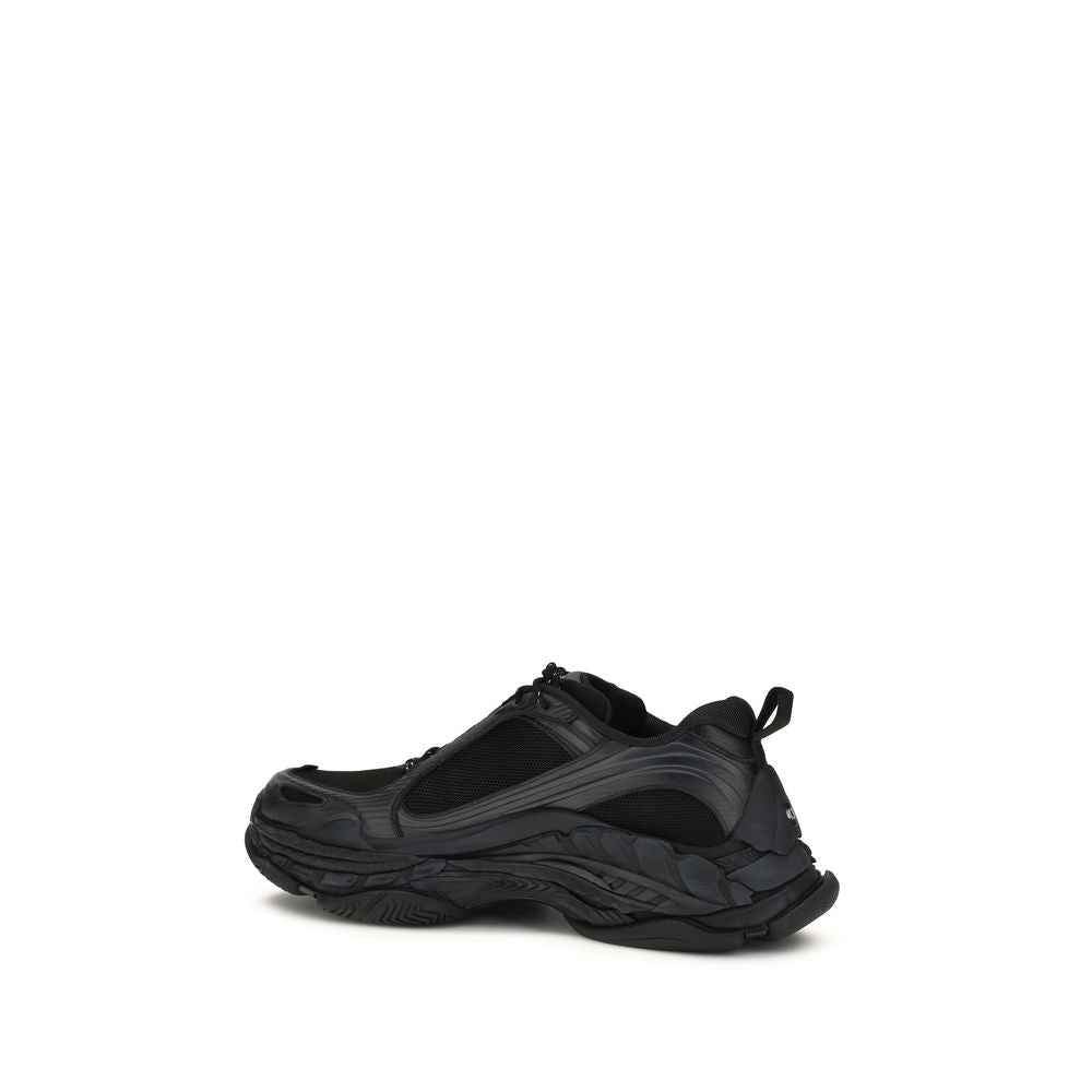 Black Polyester Athletic Sneakers