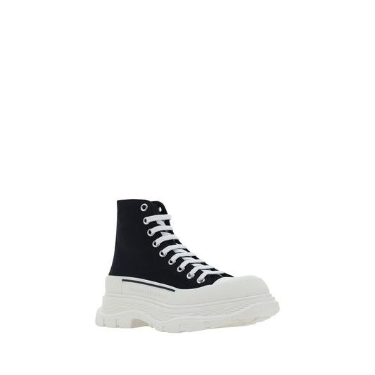 Black Fabric Platform Sneakers