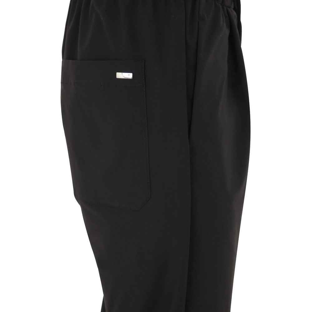 Black Polyester Casual Pants