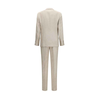Beige Silk Two-Piece Suit