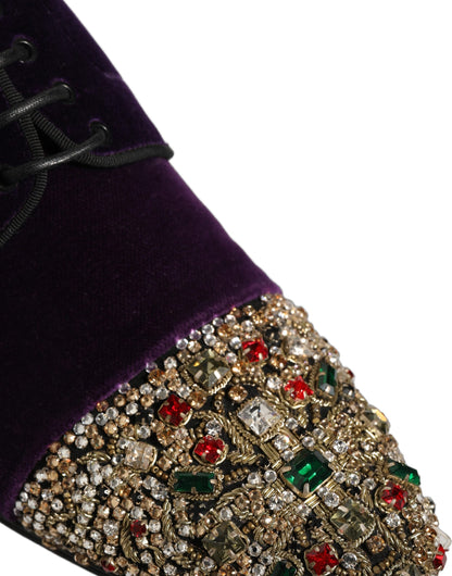 Violet Suede Embellished Derby Dress Shoes