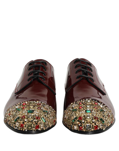 Maroon Embellished Derby Dress Formal Shoes