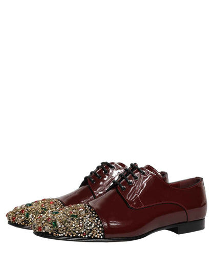 Maroon Embellished Derby Dress Formal Shoes