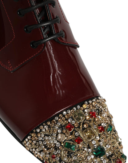 Maroon Embellished Derby Dress Formal Shoes
