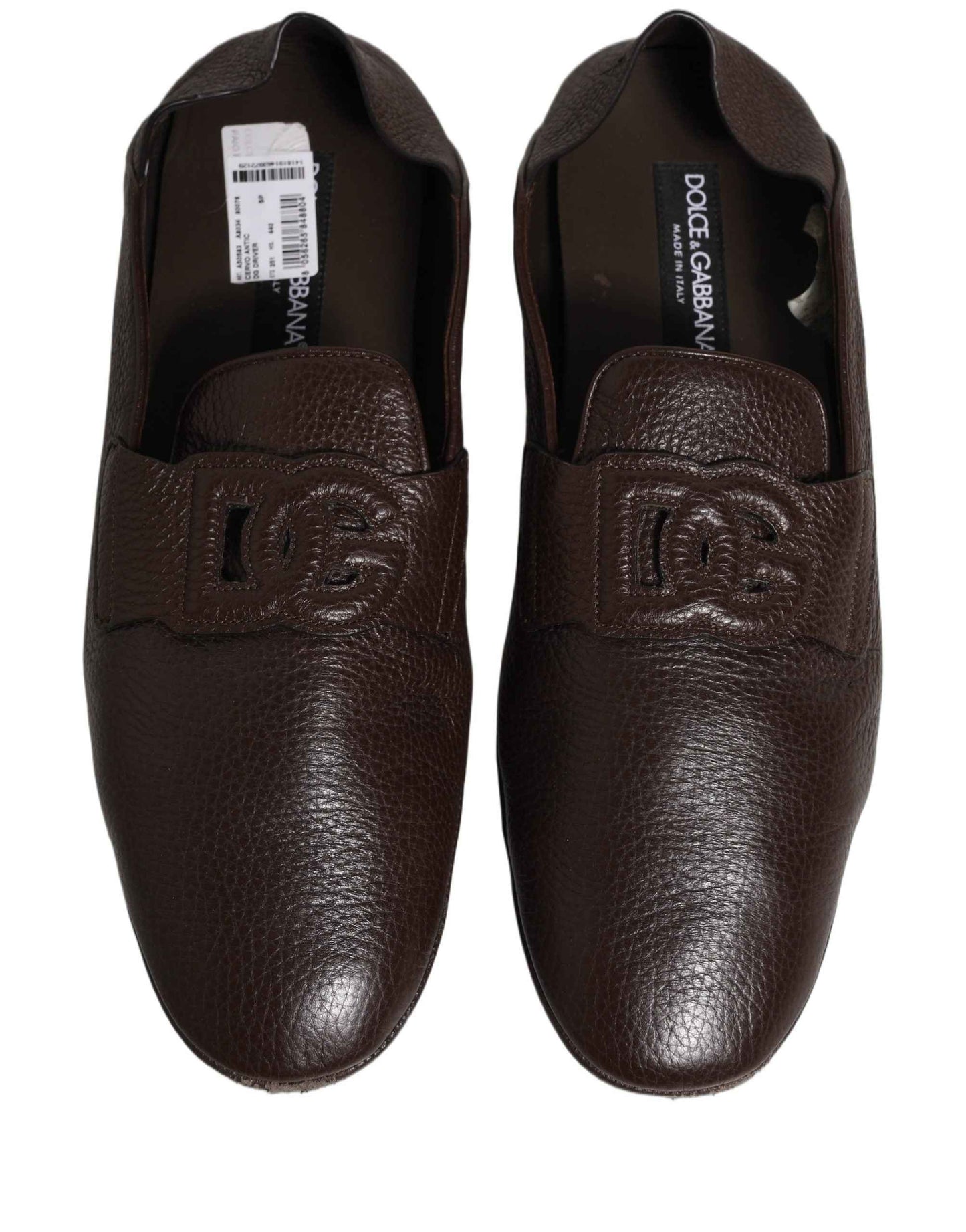 Brown Deerskin Leather Driver Loafers Shoes