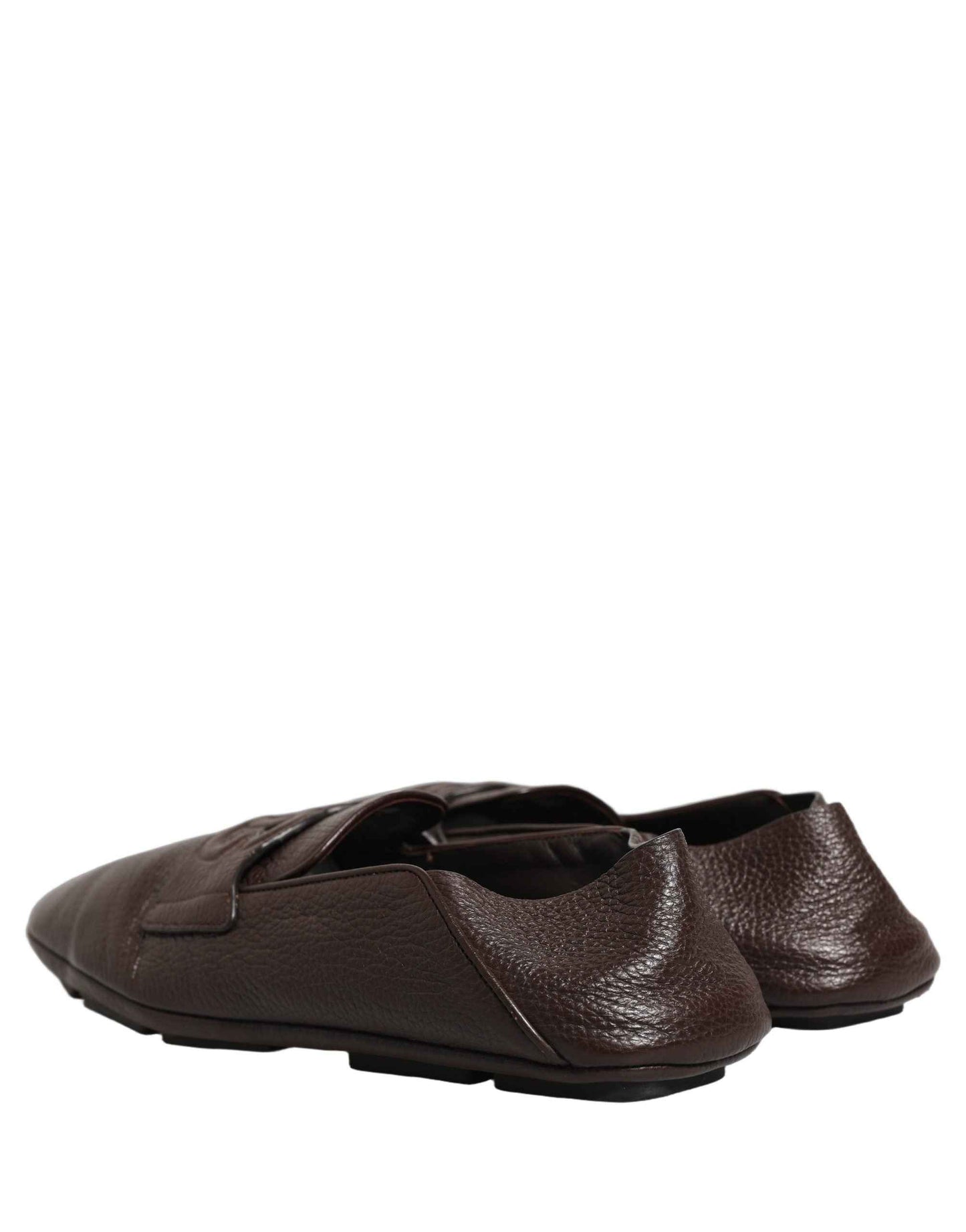 Brown Deerskin Leather Driver Loafers Shoes