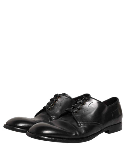 Black Leather Lace Up Derby Dress Formal Shoes