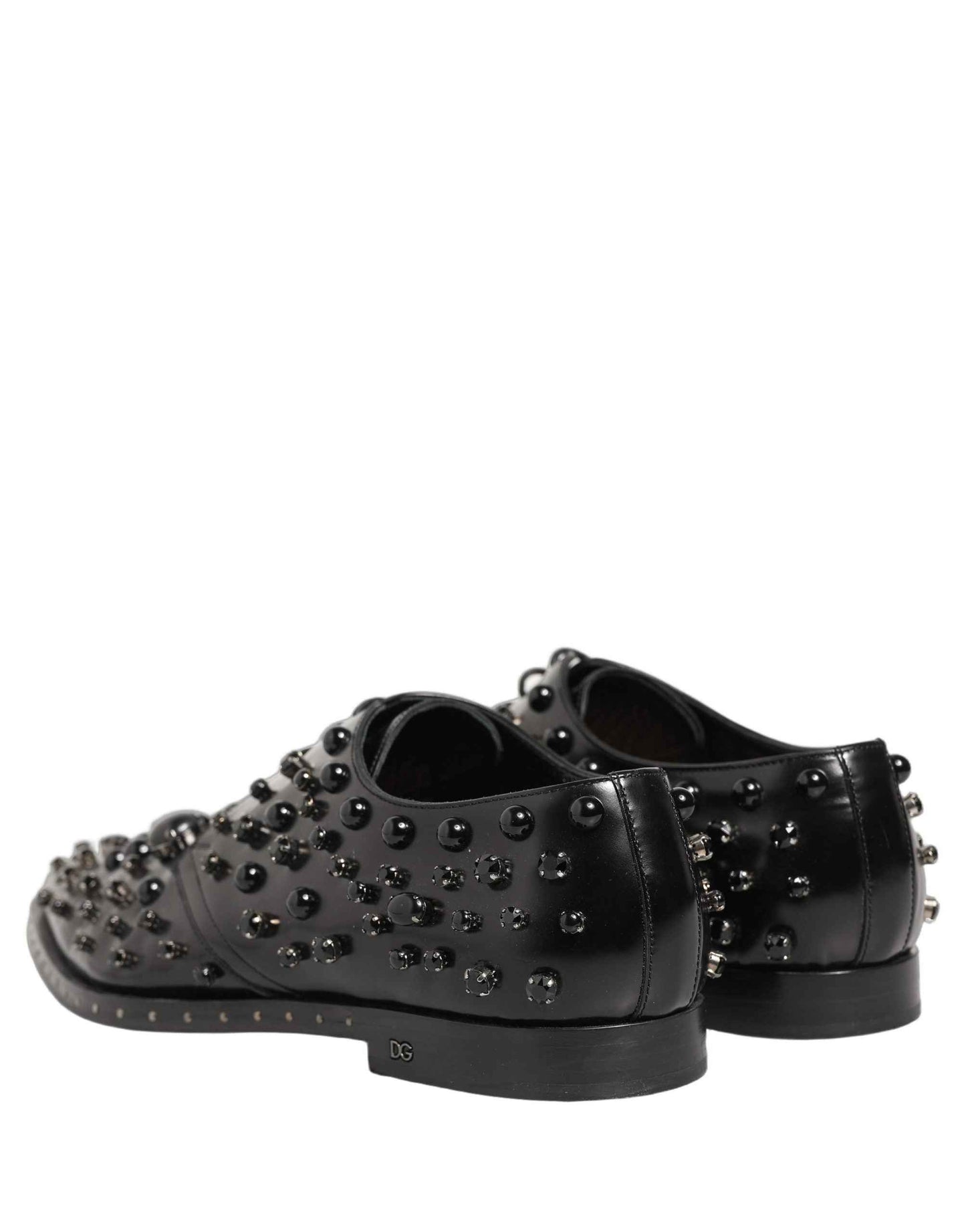 Black Leather Studded Men Formal Derby Shoes
