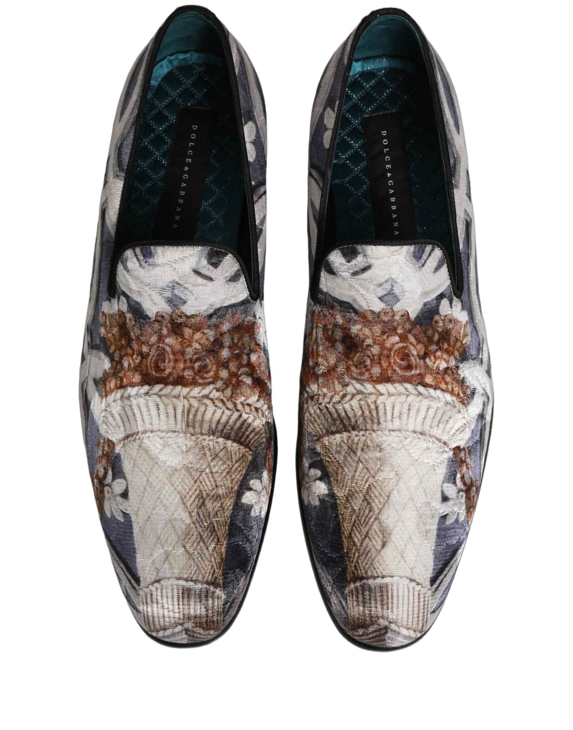 Multicolor Floral Tapestry Embroidery Loafer Shoes
