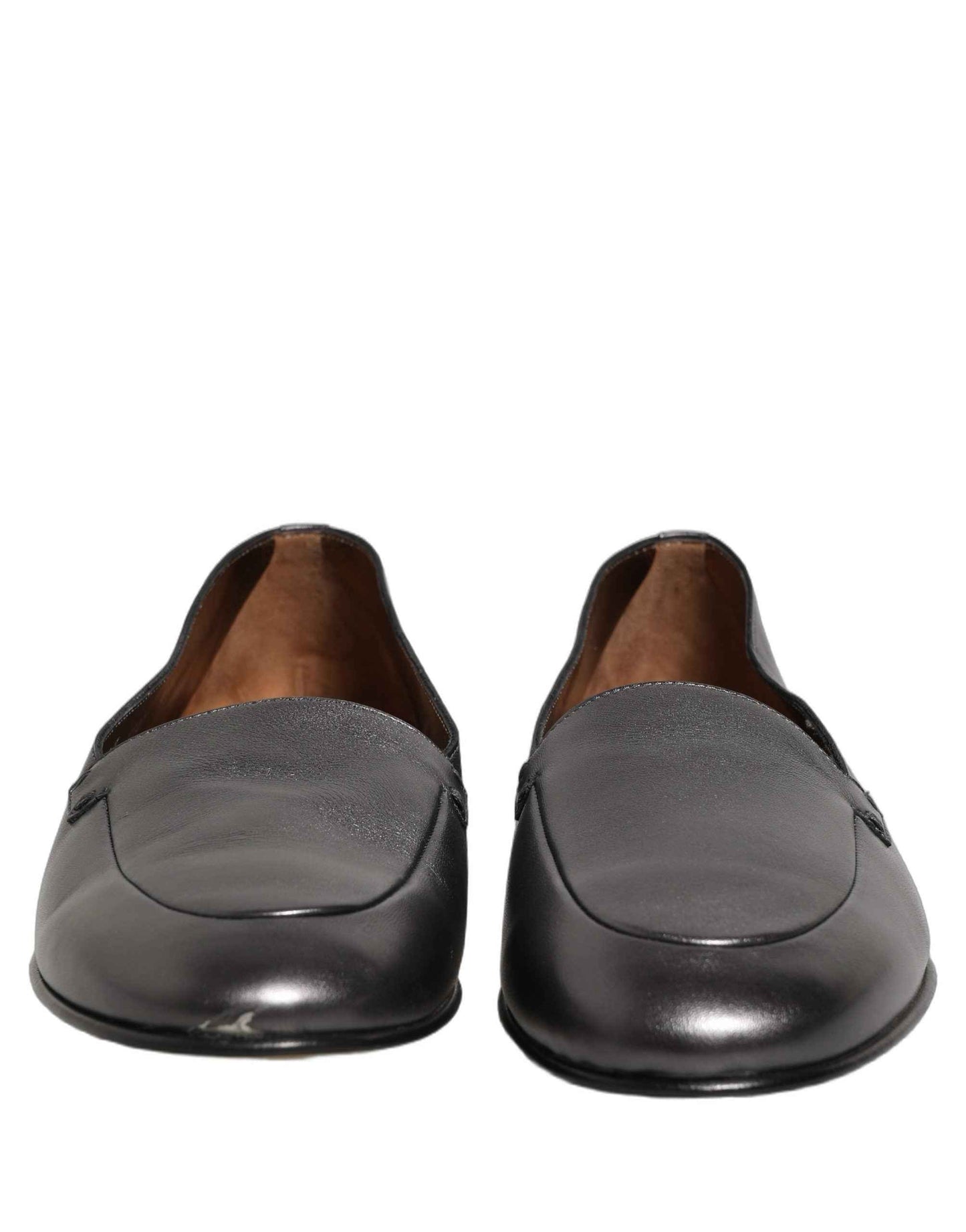 Silver Leather DG Logo Slip On Loafers Shoes