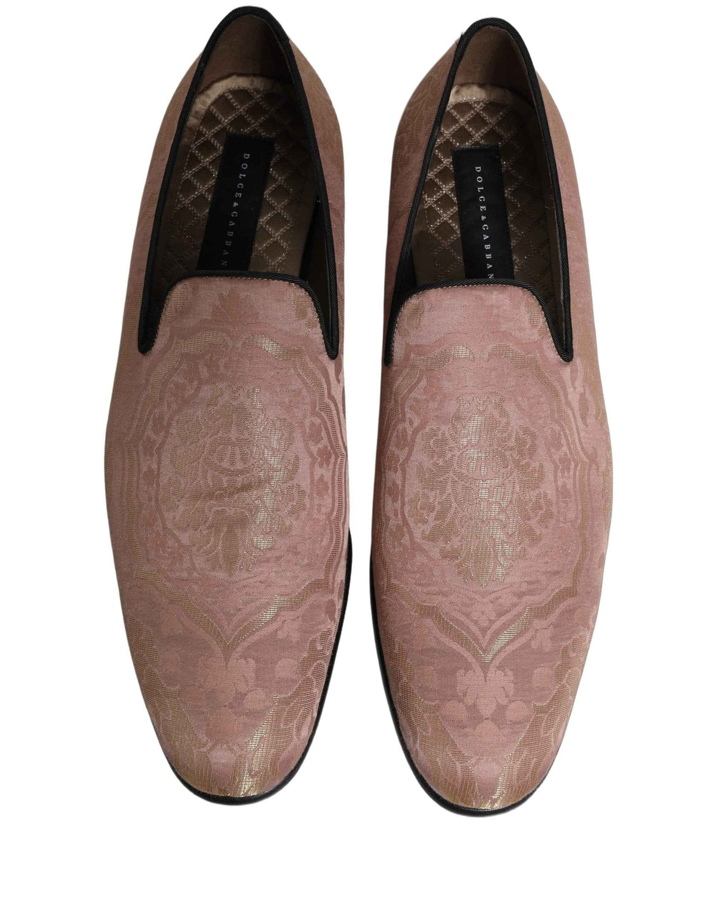 Pink Brocade Men Slip On Dress Loafers Shoes