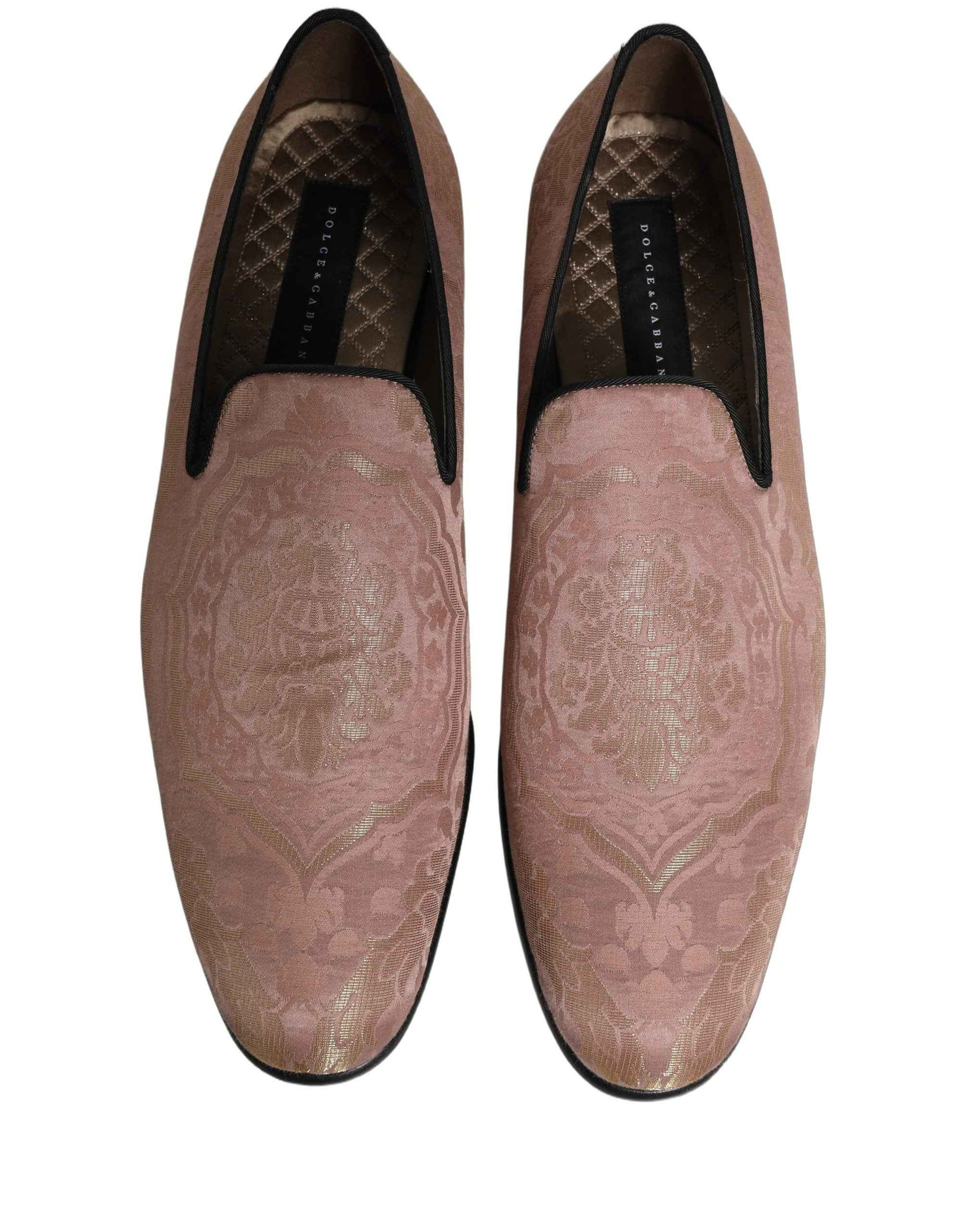 Pink Brocade Men Slip On Dress Loafers Shoes