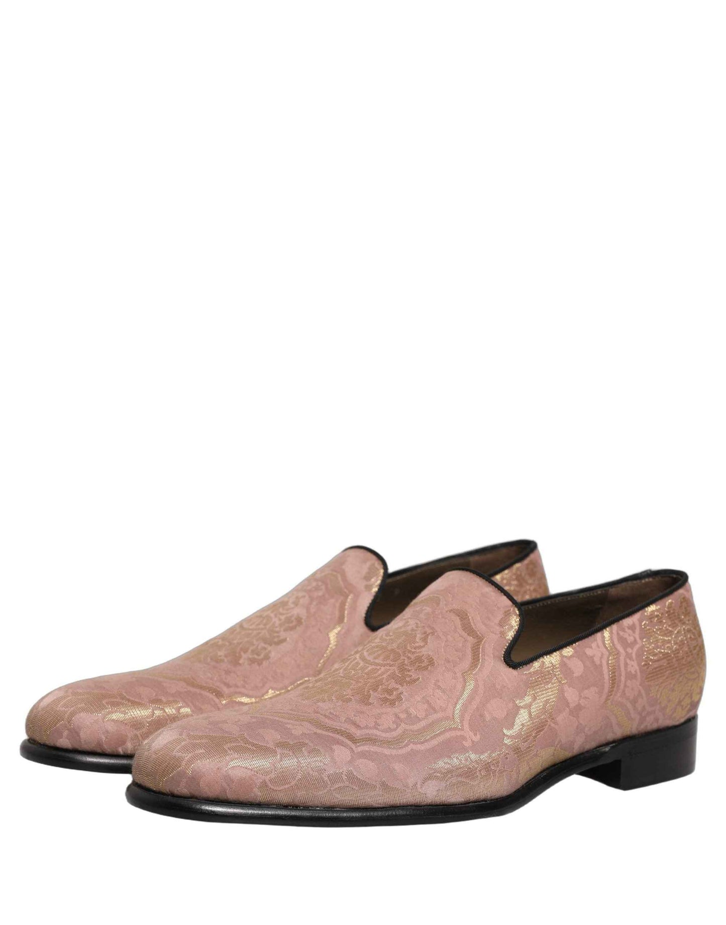 Pink Brocade Men Slip On Dress Loafers Shoes