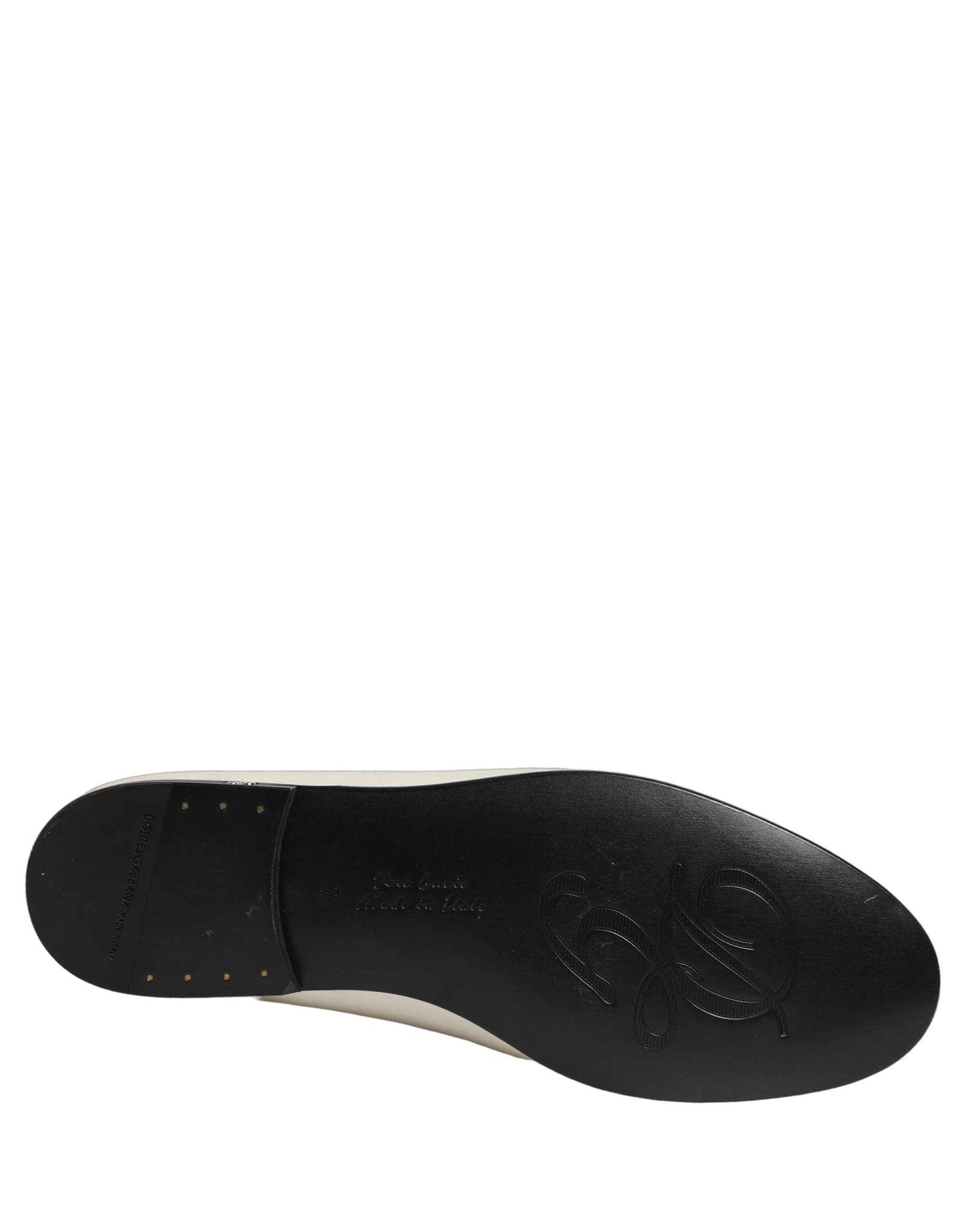 White Satin Logo Slip On Flats Loafers Shoes