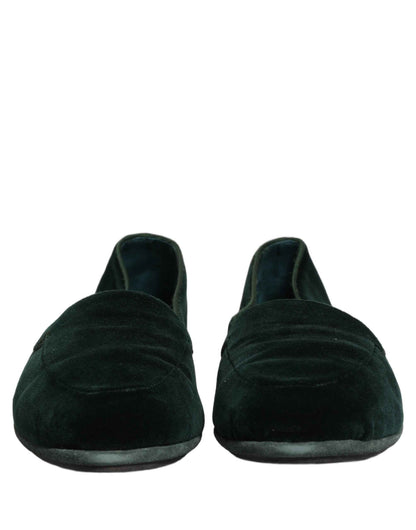 Green Velvet Slip On Men Flats Loafers Shoes