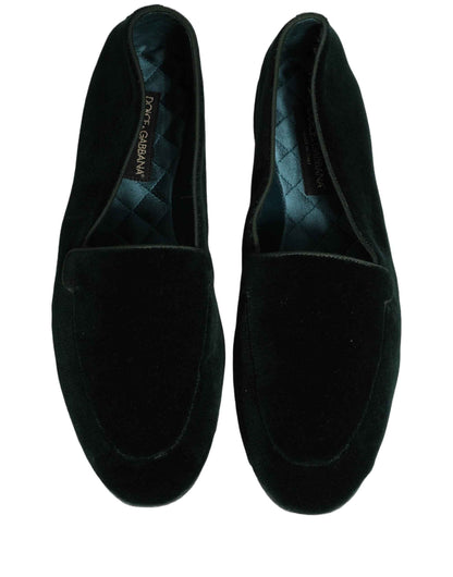 Green Velvet Slip On Men Flats Loafers Shoes