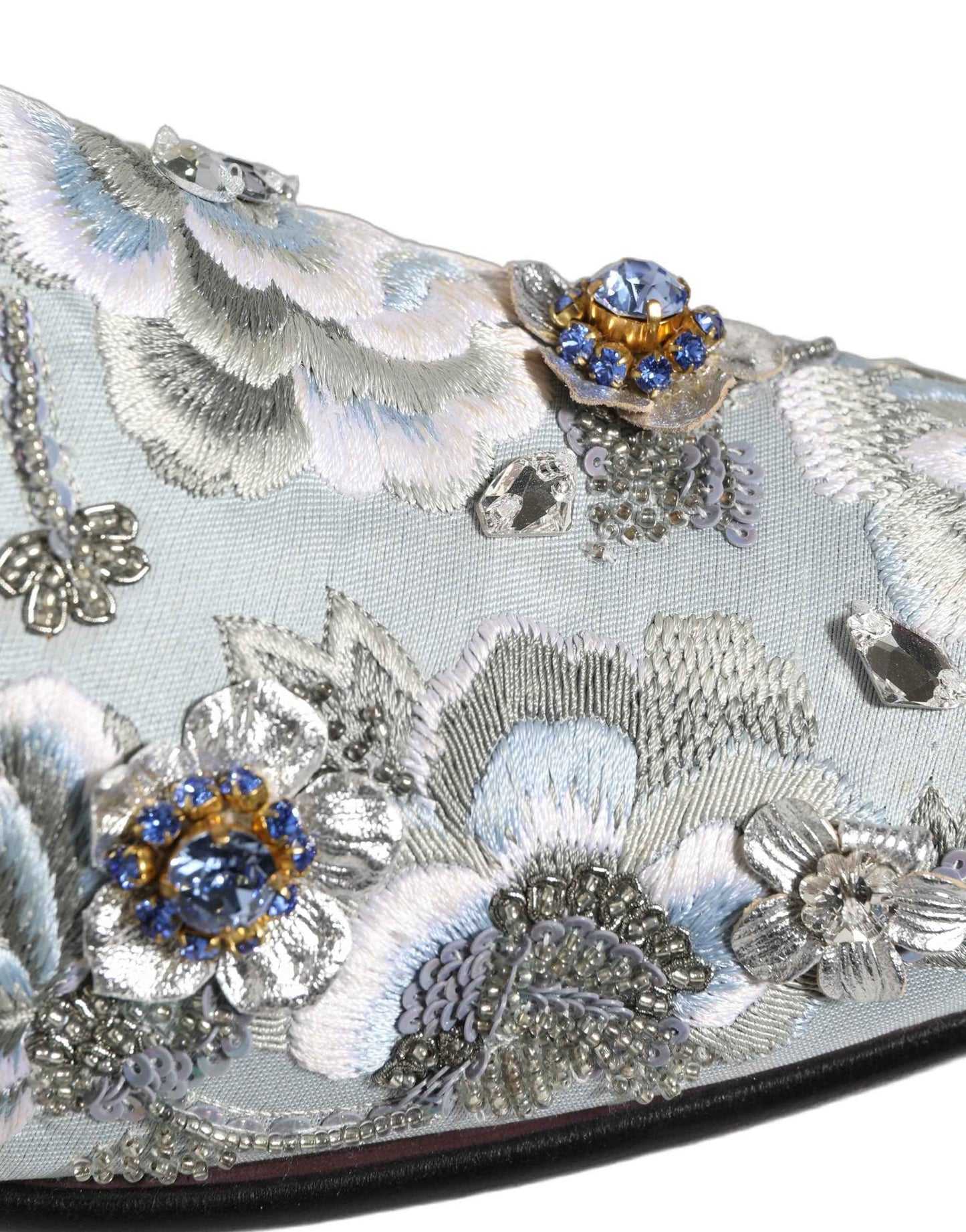 White Floral Embellished Men Loafers  Shoes