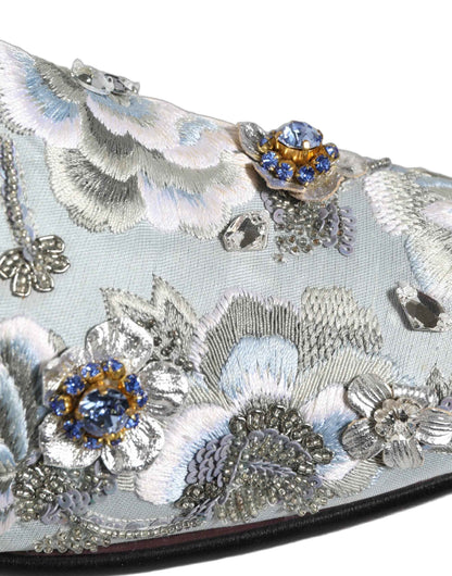 White Floral Embellished Men Loafers  Shoes