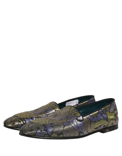 Multicolor Floral Jacquard Men Loafers Shoes