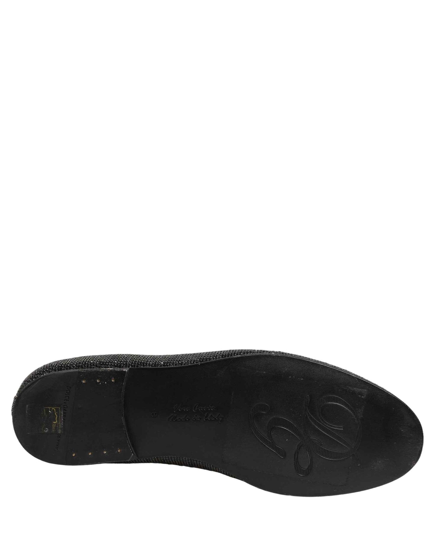 Black Crystal Embellished Men Loafers Shoes