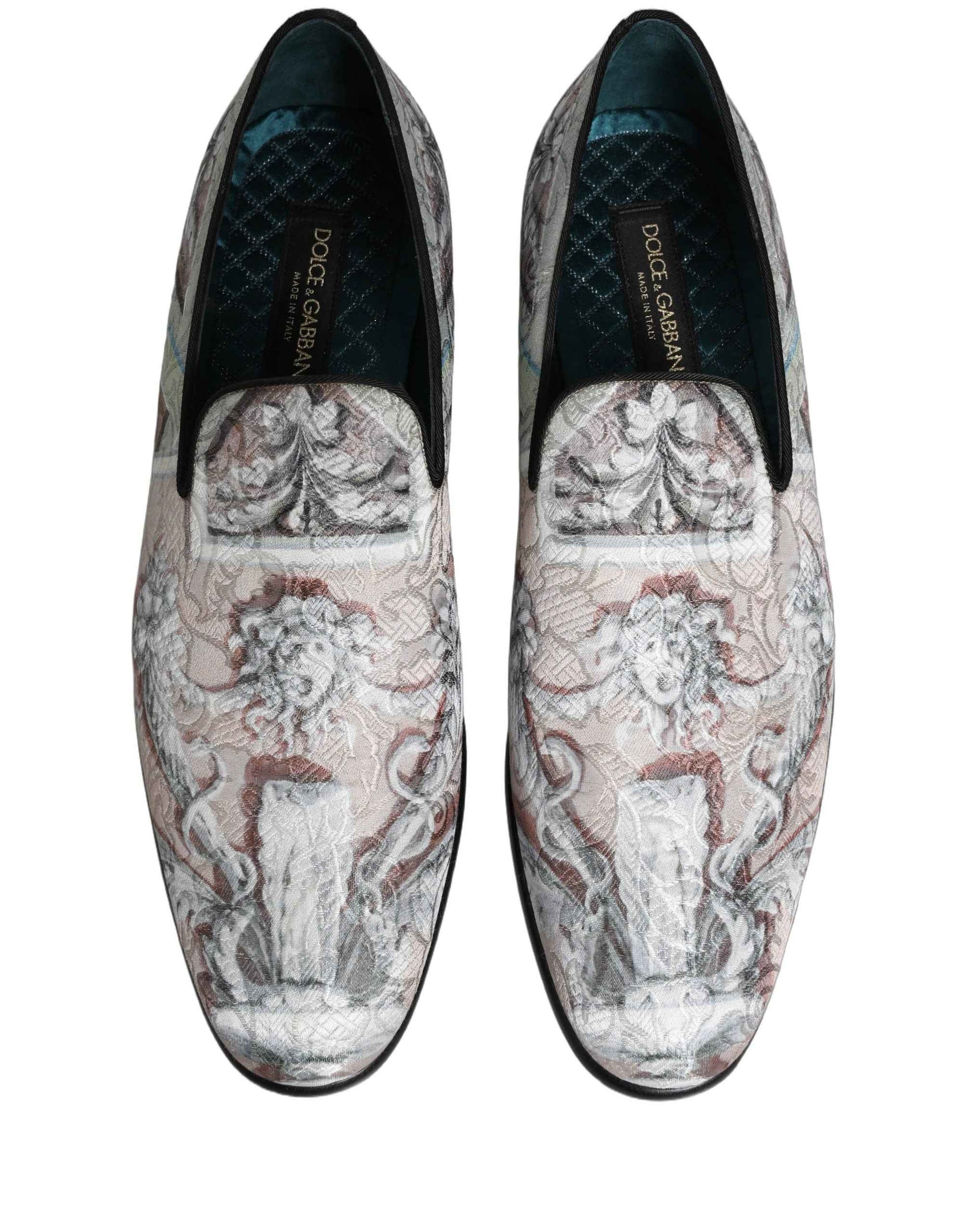 Multicolor Velvet Baroque Dress Loafers Shoes