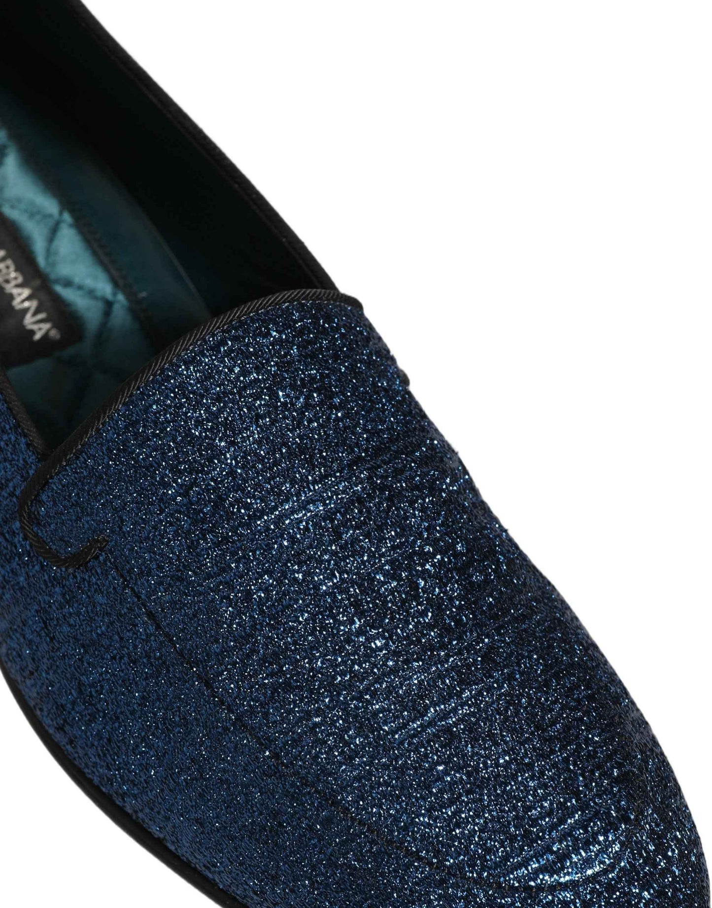 Blue Glitter Lurex DG Logo Dress Loafers Shoes