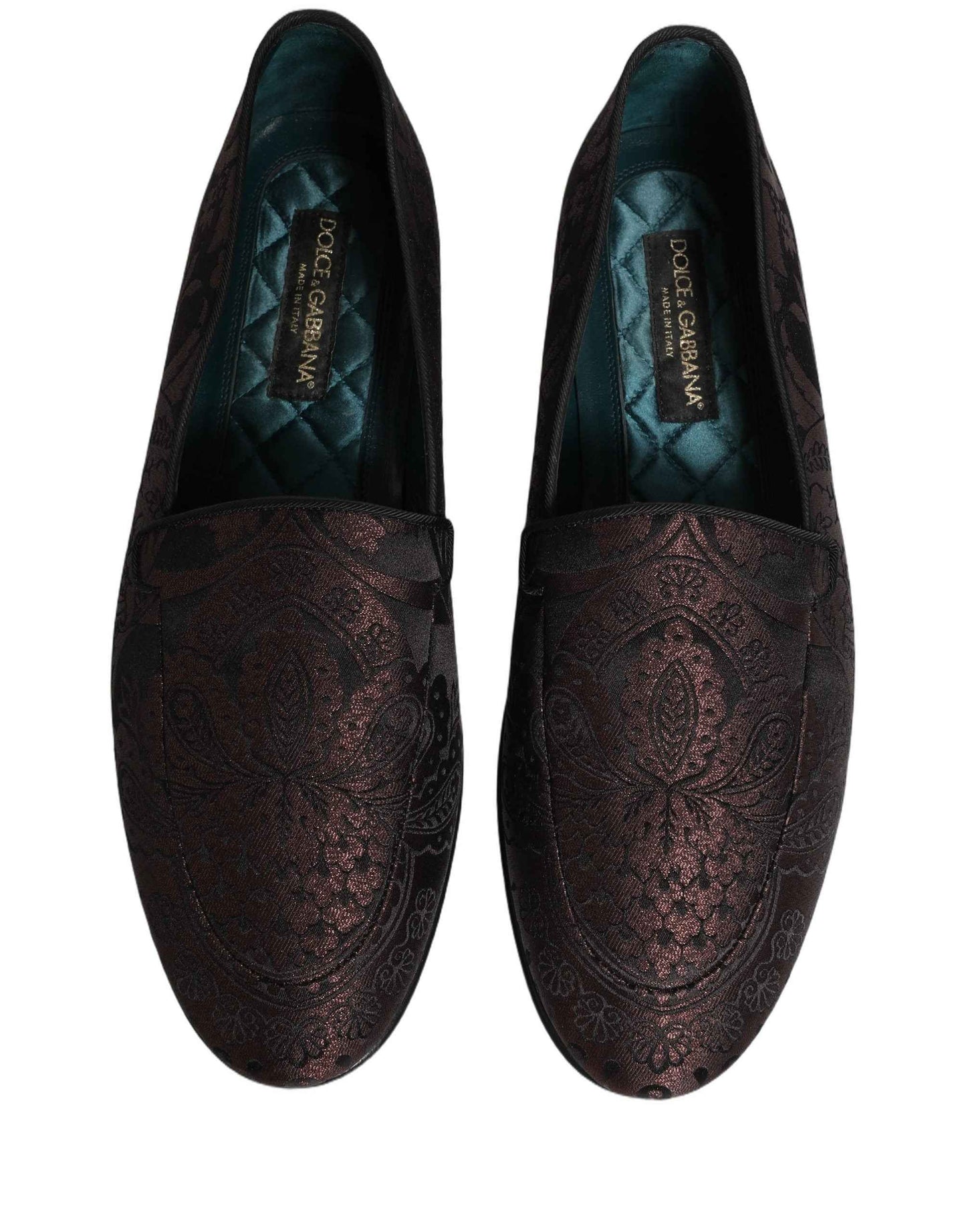 Maroon Jacquard Leather Slip On Loafers Shoes