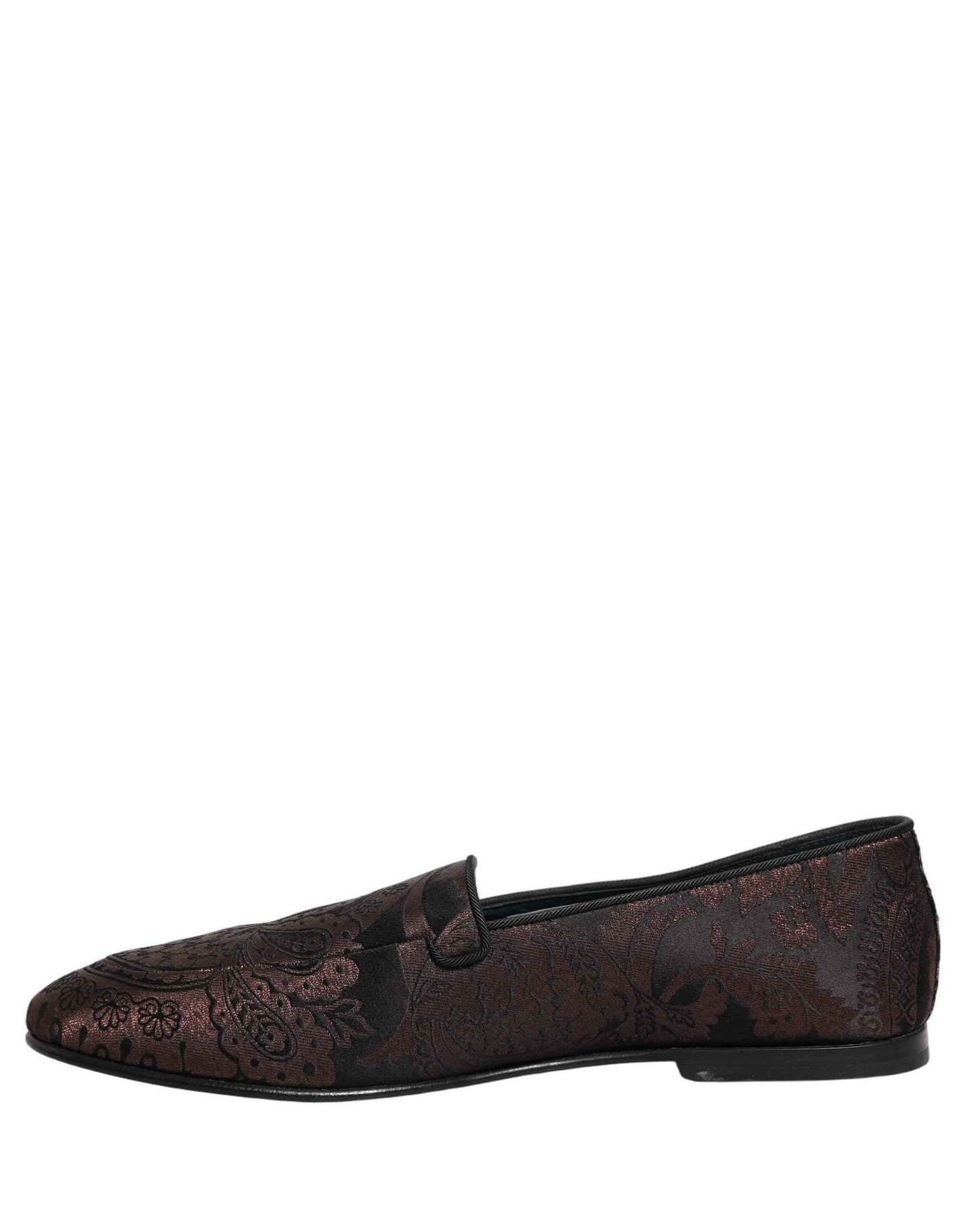 Maroon Jacquard Leather Slip On Loafers Shoes