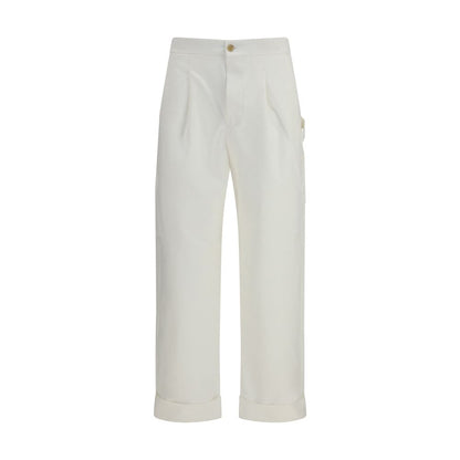 White Cotton Casual Pants