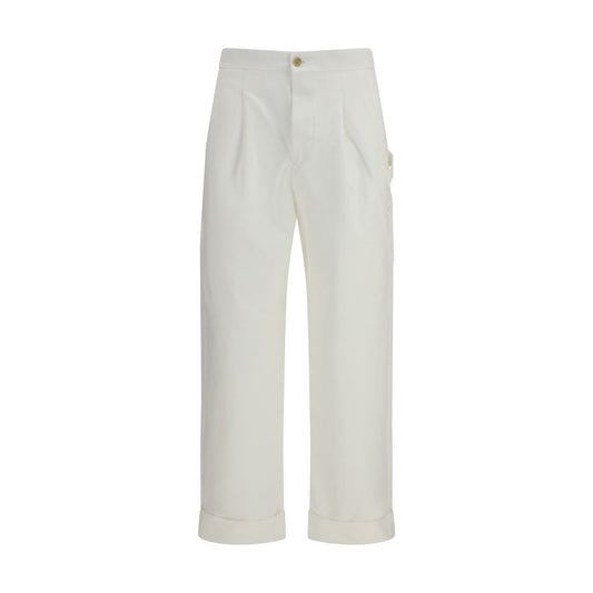 White Cotton Casual Pants