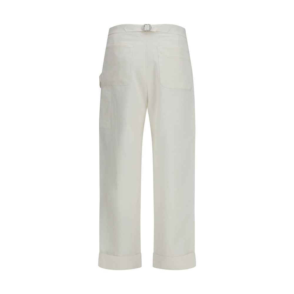 White Cotton Casual Pants