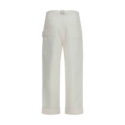 White Cotton Casual Pants