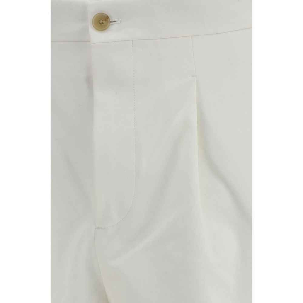 White Cotton Casual Pants